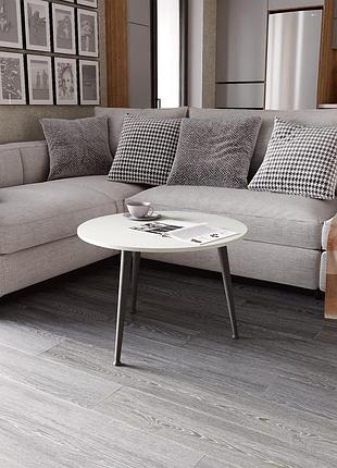 Стол журнальный круглый optima 1 ноги на конус ferrum-decor 450x670x670 черный металл дсп кашемир 16 мм (frd-107535)