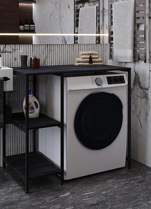 Стелаж-полиця бафрум 405 ferrum-decor для пральної машини 90x101x60,5 чорний метал дсп каштан арвадонна 16 мм (frd-107615)