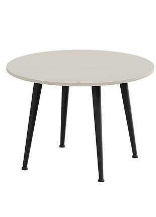 Журнальний круглий стіл optima 2 ніжки конусні ferrum-decor 450x670x670 чорний метал дсп кашемір 16 мм (frd-107545)