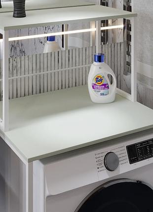 Стелаж-полиця бафрум 402 ferrum-decor для пральної машини 133,5x70,5x60,5 білий метал дсп кашемір 16 мм (frd-107591)