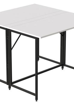 Стол-книжка трансформер морис 2 ferrum-decor 750x1000x1100 черный металл дсп белый 16 мм (frd-107319)