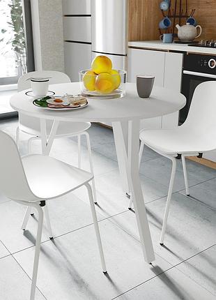 Стіл круглий marsi 3 ferrum-decor 750x870x870 білий (метал+дсп) frd-107427