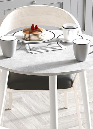 Стіл круглий optima ferrum-decor 750x670x670 мм, білий метал, дсп бетон 16 мм (frd-107451)