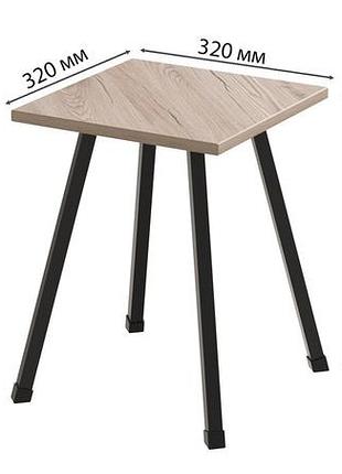 Табурет ferrum-decor 430x320x320 чорний метал дсп дуб сан-марино 16 мм (frd-107312)