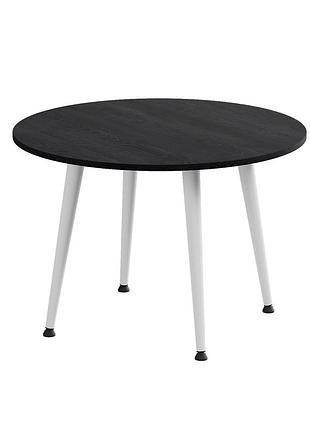 Стол журнальный круглый optima 2 ноги на конус ferrum-decor 450x670x670 белый металл дсп каштан арвадонна 16 мм (frd-107549)