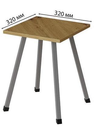 Табурет ferrum-decor 430x320x320 сірий метал дсп дуб артизан 16 мм (frd-106922)