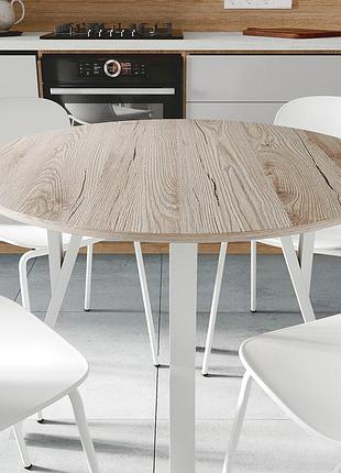 Стол круглый marsi 4 870-4 ноги на конус ferrum-decor 750x870x870 белый металл дсп дуб сан-марино 16 мм (frd-107438)