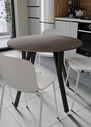 Стол круглый marsi 4 870-4 ноги на конус ferrum-decor 750x870x870 черный металл дуб кремона канолло 16 мм (frd-107522)