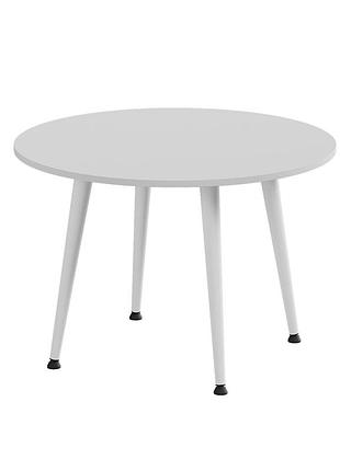 Журнальний круглий стіл optima 2 ніжки конусні ferrum-decor 450x670x670 білий метал дсп білий 16 мм (frd-107477)