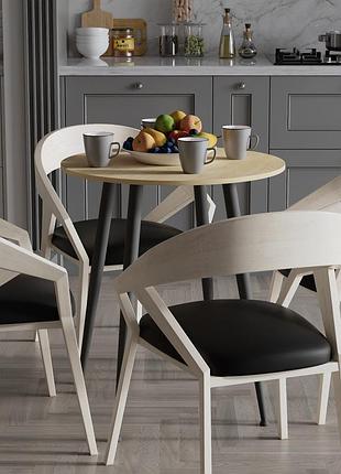 Стол круглый optima 4 ноги на конус ferrum-decor 750x670x670 черный металл дсп дуб кремона торро 16 мм (frd-107567)