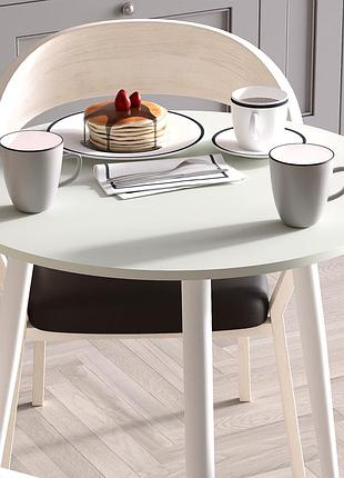 Стіл круглий optima ferrum-decor 750x670 мм, колір кашемір, метал білий, дсп 16 мм (frd-107561)