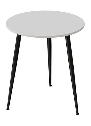 Круглый стол optima ferrum-decor белая дсп, черные конусные ножки 750x670x670 мм (frd-107442)