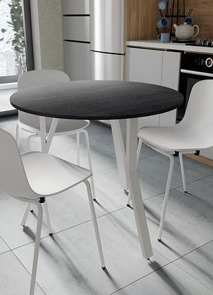 Стіл круглий marsi 3 ferrum-decor 750x870 мм, білий метал, дсп каштан арвадонна 16 мм (frd-107519)