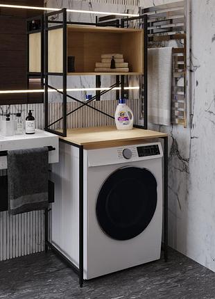 Стелаж-полиця бафрум 403 ferrum-decor для пральної машини 178x70,5x60,5 чорний метал дсп дуб кремона торро 16 мм (frd-107597)