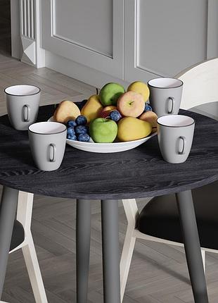 Стол круглый optima 4 ноги на конус ferrum-decor 750x670x670 черный металл дсп каштан арвадонна 16 мм (frd-107565)