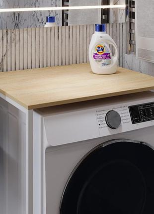 Стелаж-полиця бафрум 401 ferrum-decor для пральної машини 90x70,5x60,5 білий метал дсп дуб кремона торро 16 мм (frd-107582)
