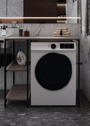 Стеллаж полка бафрум 405 ferrum-decor для стиральной машины 90x101x60,5 черный металл дсп дуб кремона канолло 16 мм (frd-107613)