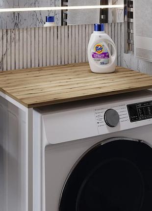 Стеллаж полка бафрум 401 ferrum-decor для стиральной машины 90x70,5x60,5 белый металл дсп дуб евок прибрежный 16 мм (frd-107579)