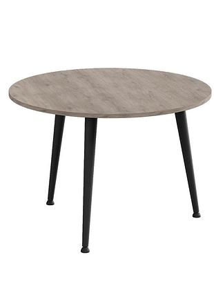 Журнальний круглий стіл optima 1 ніжки конусні ferrum-decor 450x670x670 чорний метал дуб кремона канолло 16 мм (frd-107532)