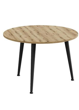 Журнальний круглий стіл optima 1 ніжки конусні ferrum-decor 450x670x670 чорний метал дсп дуб евок прибережний 16 мм (frd-107533)
