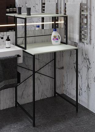 Стеллаж полка бафрум 402 ferrum-decor для стиральной машины 133,5x70,5x60,5 черный металл дсп кашемир 16 мм (frd-107586)