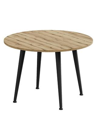 Стол журнальный круглый optima 2 ноги на конус ferrum-decor 450x670x670 черный металл дсп дуб евок прибрежный 16 мм (frd-107543)