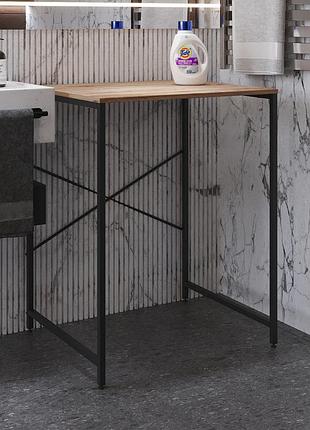 Стелаж-полиця бафрум 401 ferrum-decor для пральної машини 90x70,5x60,5 чорний метал дсп дуб сан-марино 16 мм (frd-107354)