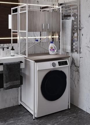 Стелаж-полиця бафрум 404 ferrum-decor для пральної машини 178x70,5x60,5 білий метал дсп дуб кремона канолло 16 мм (frd-107608)