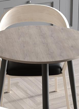 Стіл круглий optima ferrum-decor 750 мм, дуб кремона канолло, чорний метал, дсп 16 мм (frd-107553)