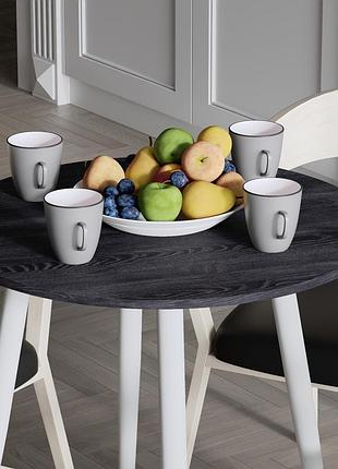 Стол круглый optima 4 ноги на конус ferrum-decor 750x670x670 белый металл дсп каштан арвадонна 16 мм (frd-107570)
