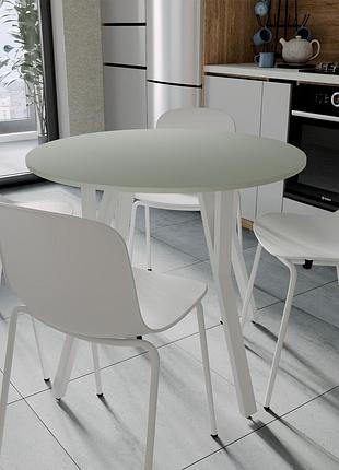 Стол круглый marsi 4 870-4 ноги на конус ferrum-decor 750x870x870 белый металл дсп кашемир 16 мм (frd-107530)