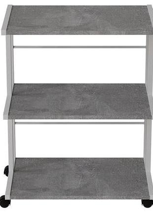 Этажерка на колесиках ferrum-decor камило 75x40x60 металл белый дсп бетон16мм (frd-106857)