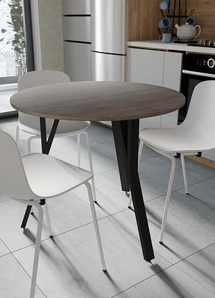 Стол круглый marsi 3 870-3 ferrum-decor 750x870x870 белый металл дсп дуб кремона канноло 16 мм (frd-107517)