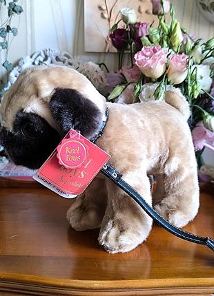 Мягкая игрушка собака мопс keel toys signature cuddle puppies / с ошейником и поводком