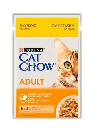 Cat chow adult консерва для котів із куркою та цукіні, 85 г акція