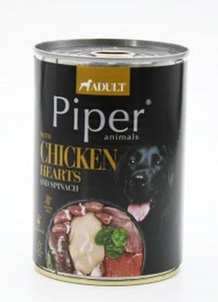 Dolina noteci piper dog (60) консерва з курячими серцями та шпинатом 400 гр