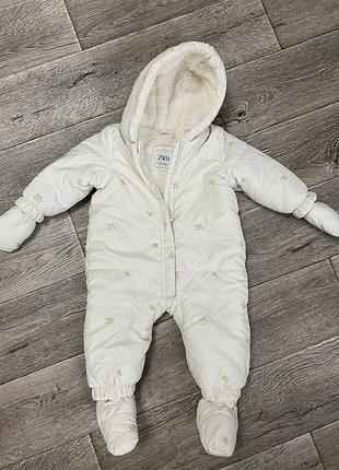 Зимовий комбінезон zara + тепла шапка в подарунок 🎀