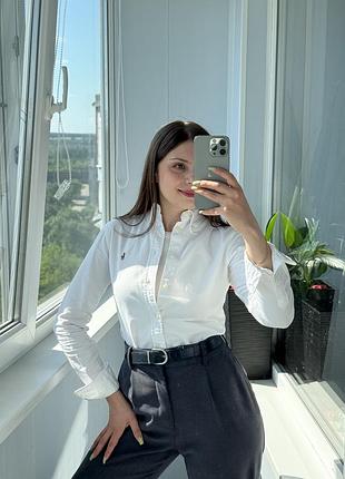 Ідеальна біла цупка сорочка з чоловічого плеча polo ralph lauren