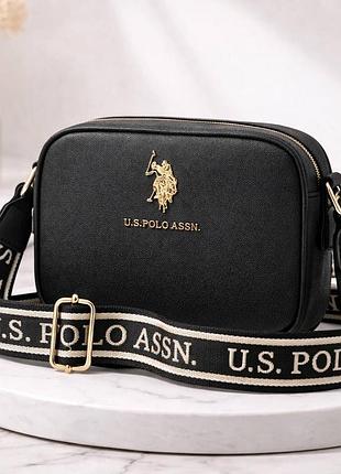 Сумка кросс-боди u.s. polo assn classic zip crossbody bag black (27a321-aa00a) оригинал из сша