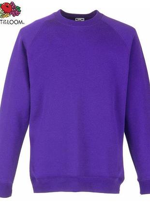 Дитячий реглан толстовка кофта світшот fruit of the loom kids classic raglan sweat фіолетовий, 9-11 / 140