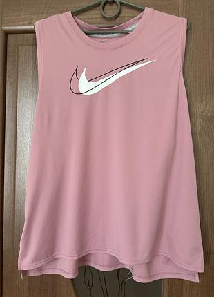 Розовая спортивная майка nike running dri-fit оригинал (xl) / спортивная майка найк для бега и фитнеса