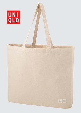 Эко-сумка шоппер uniqlo хлопок
