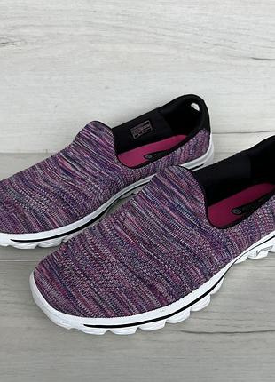 Женские легкие текстильные слипоны skechers go walk 2 мокасины кроссовки