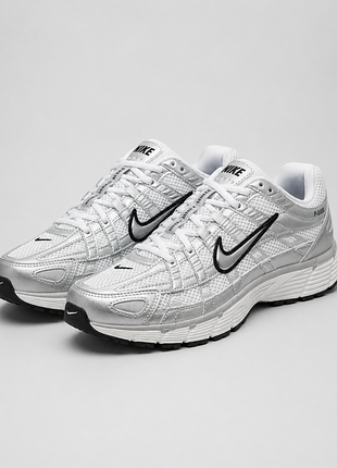 Кроссовки женские nike p-6000 белые серебристые, демисезонные