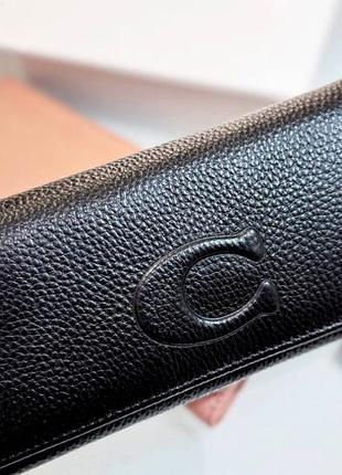 Кошелек coach на кнопке кожаный
