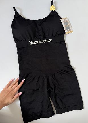 Жіночий комбінезон juicy coutere, жіночий ромпер juicy couture, короткий комбінезон з шортами, комбез з шортами, чорний комбінезон з пушапом, push-up