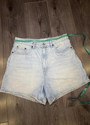Джинсові шорти zara, світло-блакитні, розмір eur 42 (us 10)