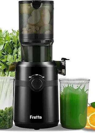 Медленный соковыжималник (фреш-пресс) fretta (200w / 1l / tritan bpa-free / black)