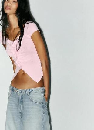 Рожевий топ з ґудзиками zara