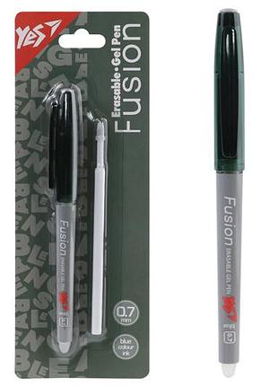 Ручка гелева 420461 "fusion graphite" пиши-стирай, стрижень 0,7 мм, синя yes